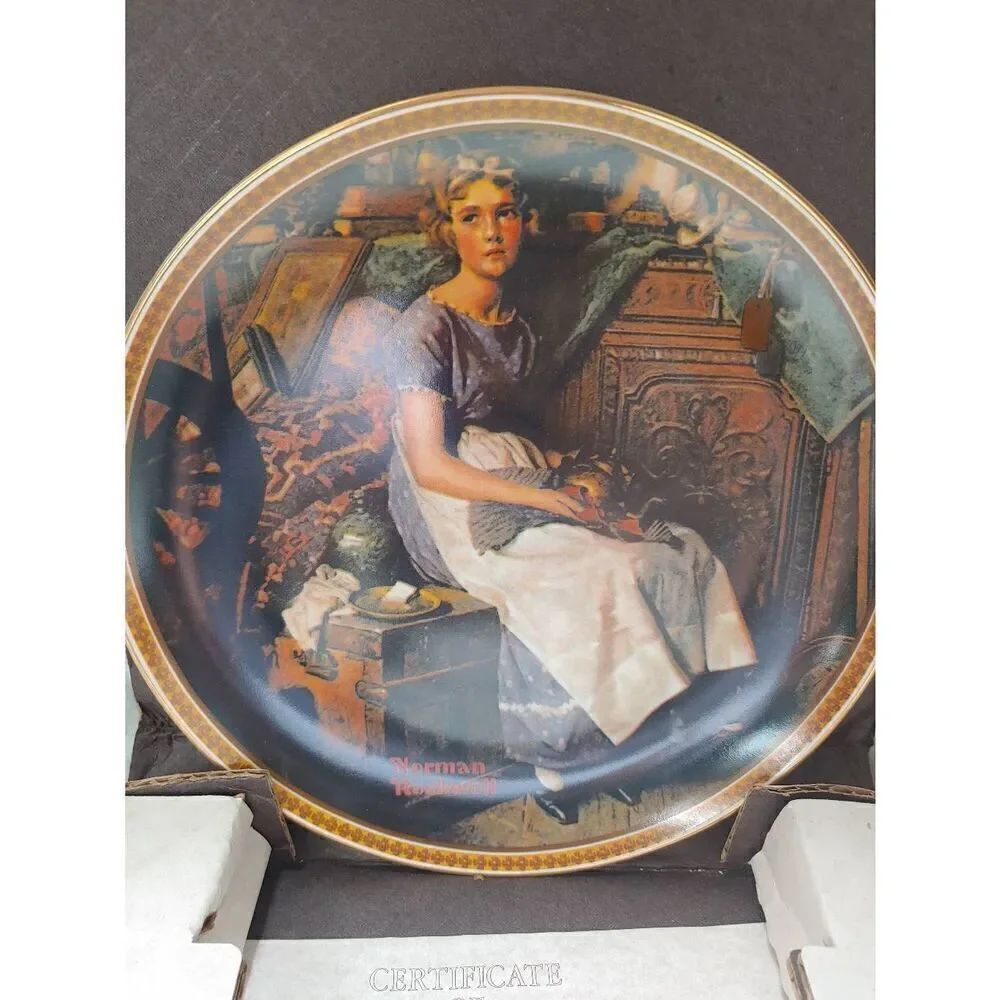 Norman Rockwell "Dreaming In The Attic" #1988AL Bradford Collectible Plate